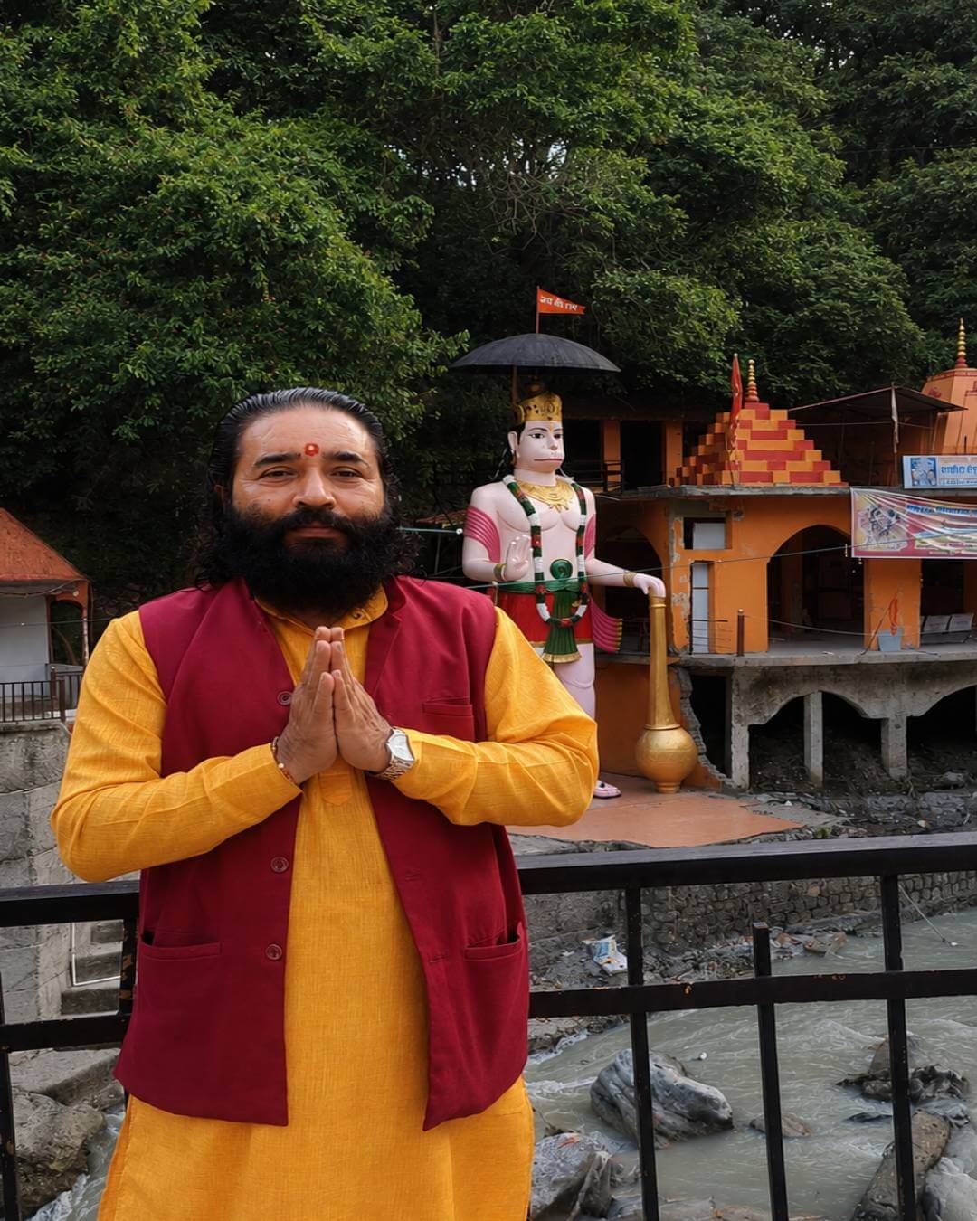 Portrait of Acharya Dr. Bipin Joshi, temple founder